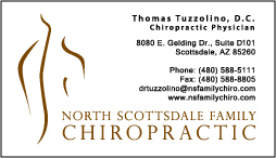North Scottsdale Family Chiropractic Business Card