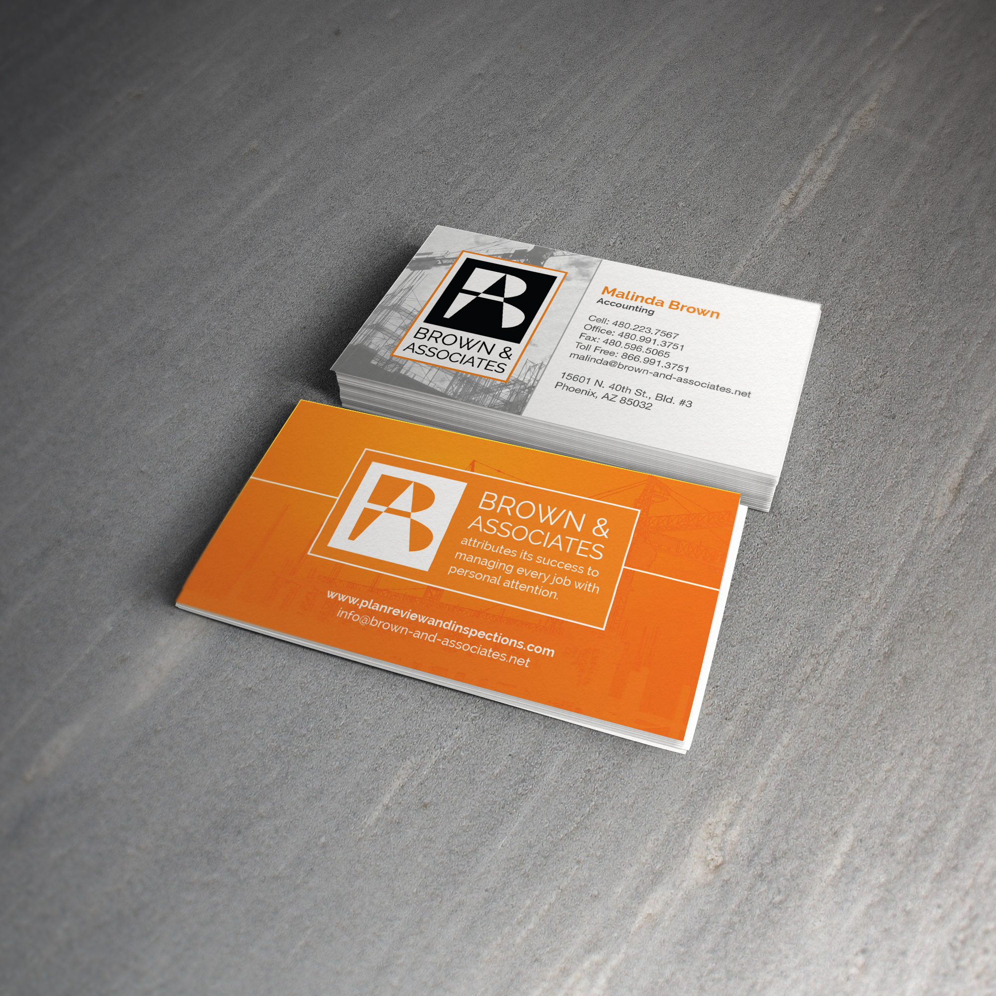 The client's business card after redesign