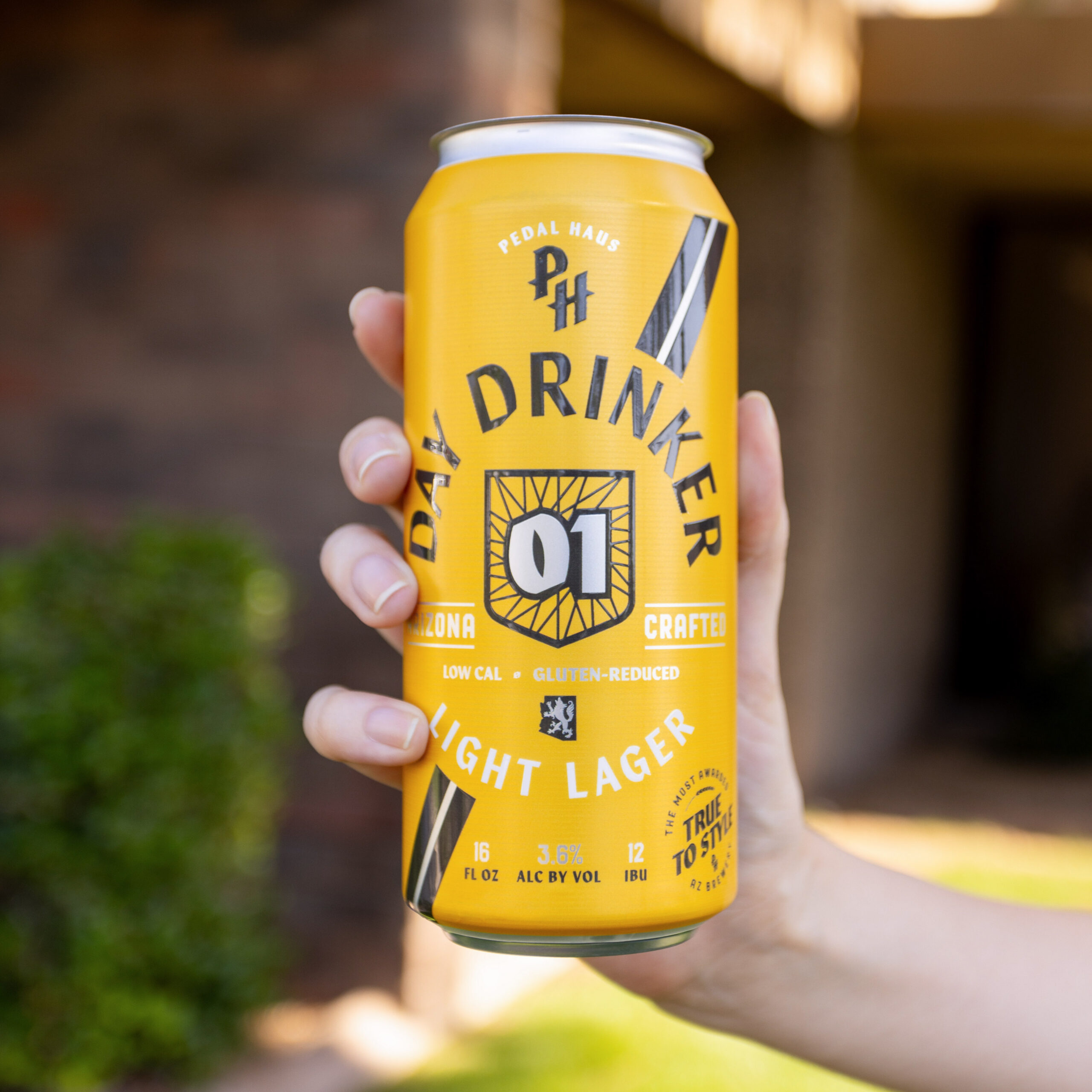 Pedal Haus Day Drinker Light Lager shrink sleeve label can