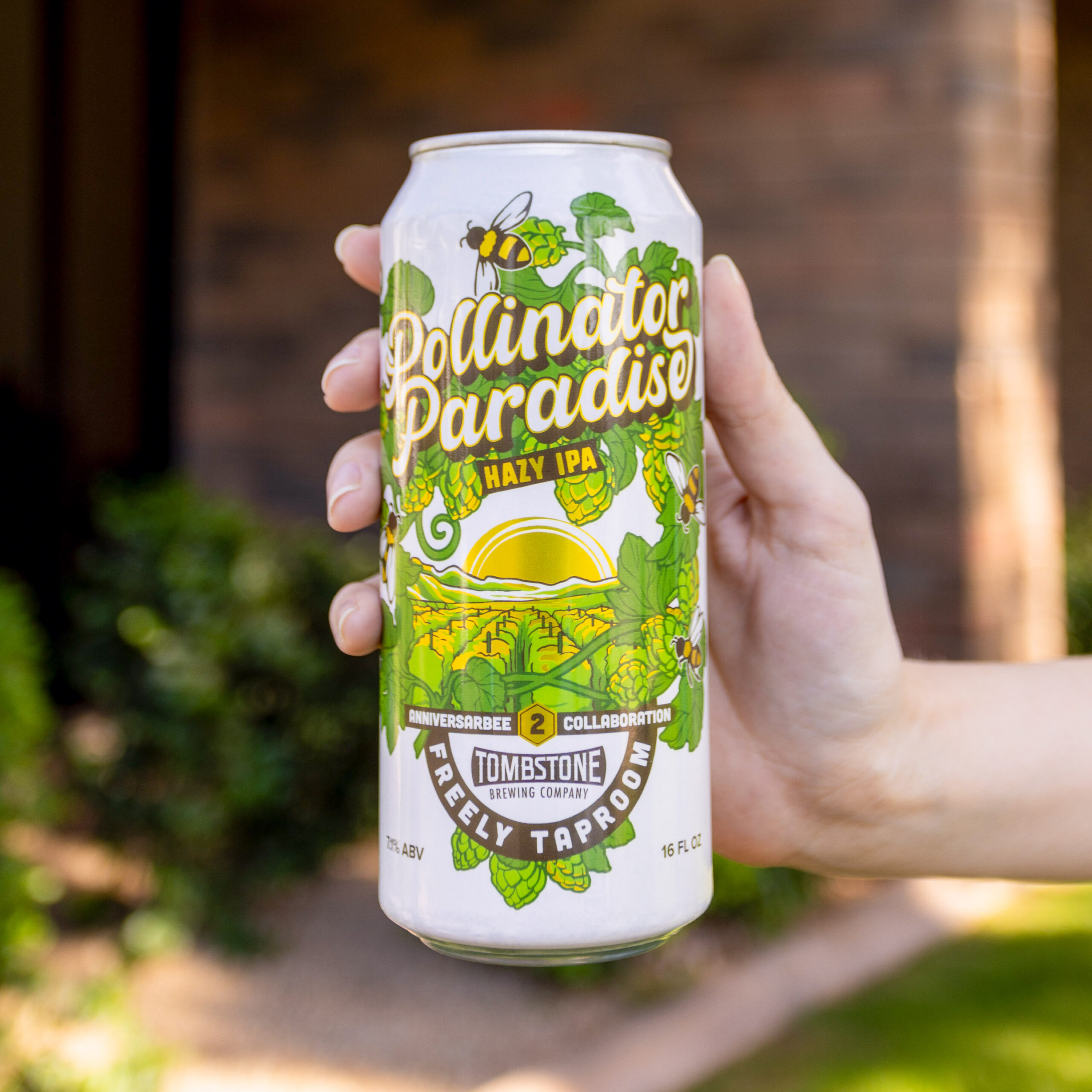 Tombstone Brewing Co Pollinators Paradise shrink sleeve label can