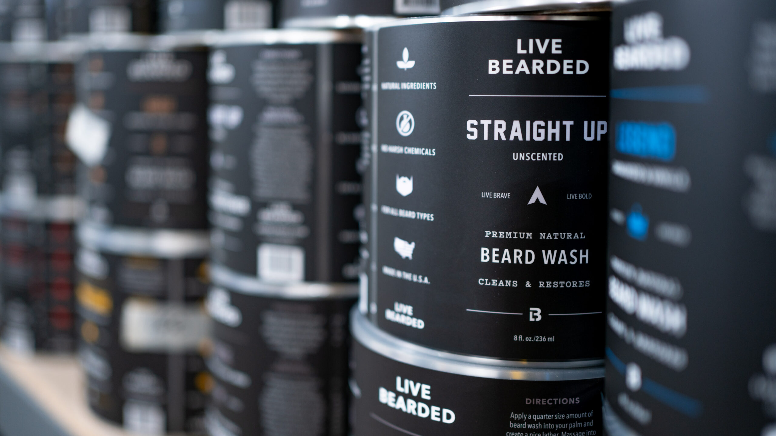 Live Bearded Straight Up labels