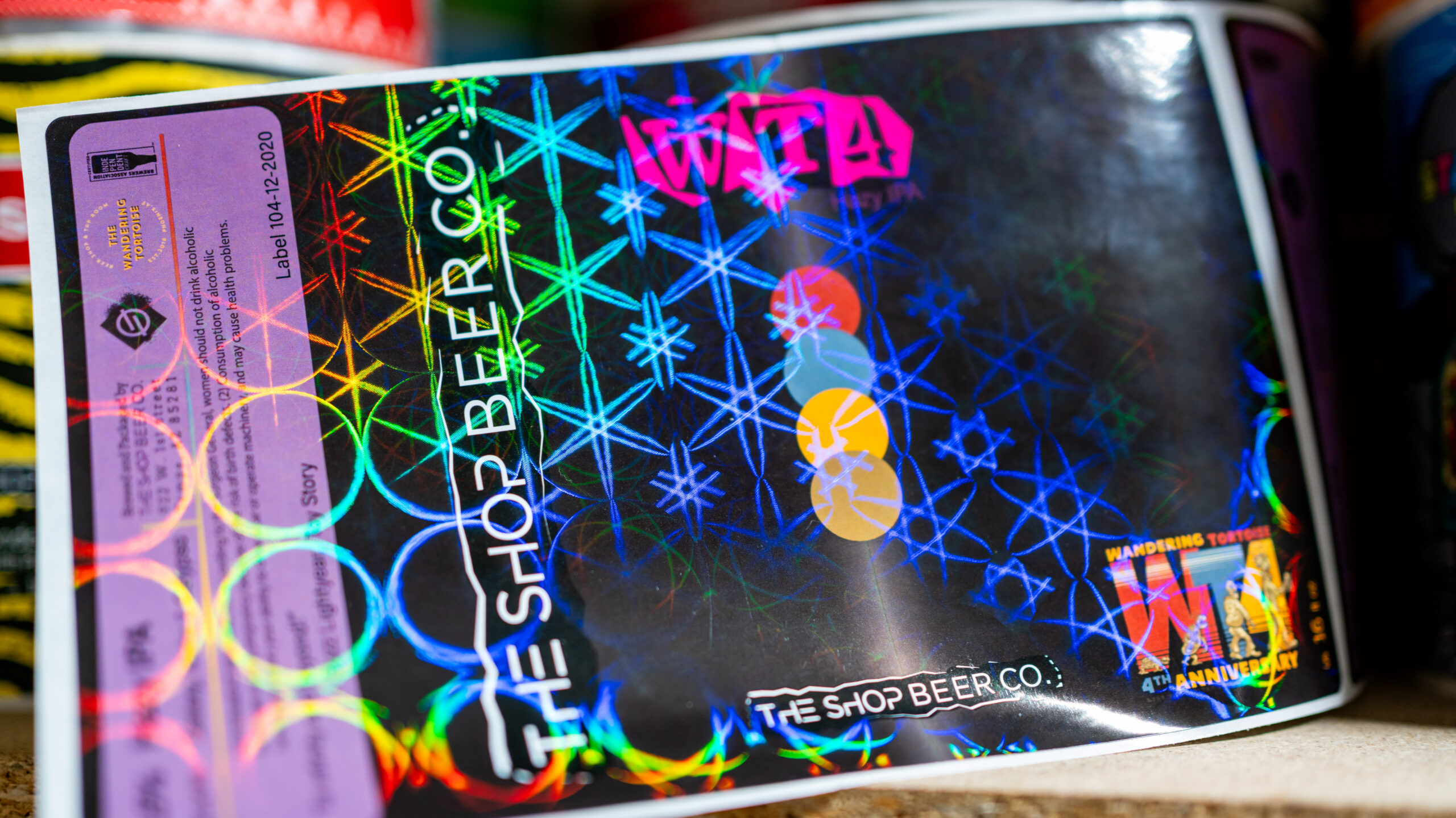 The Shop Beer Co holographic label
