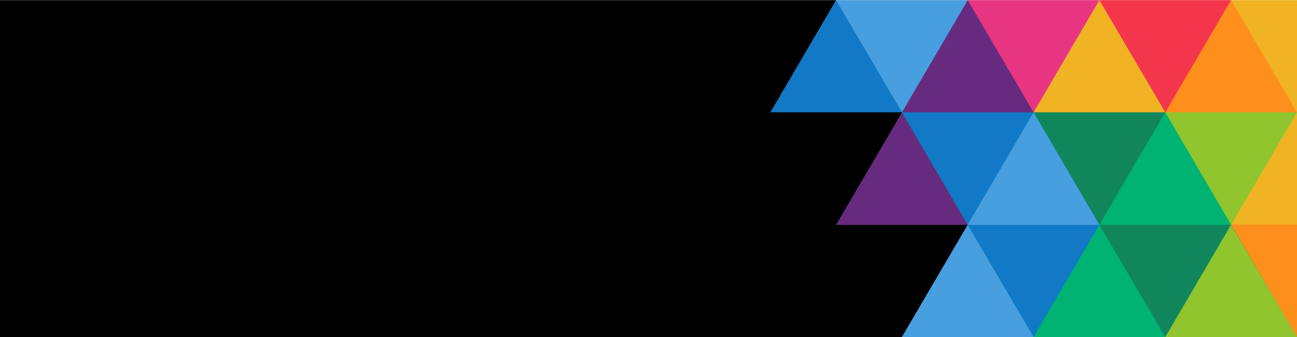 Multicolor triangles right short blackBG