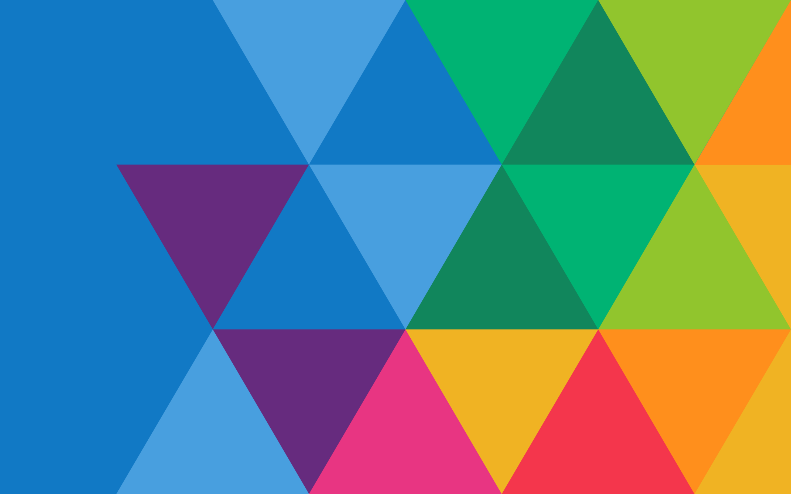 Multicolor triangles right tall blueBG