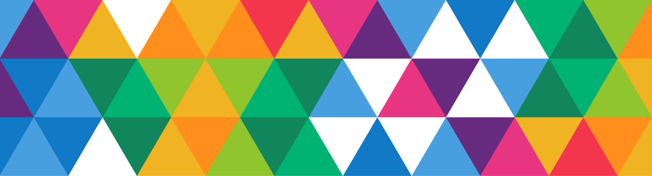Multicolor triangles wide whiteBG