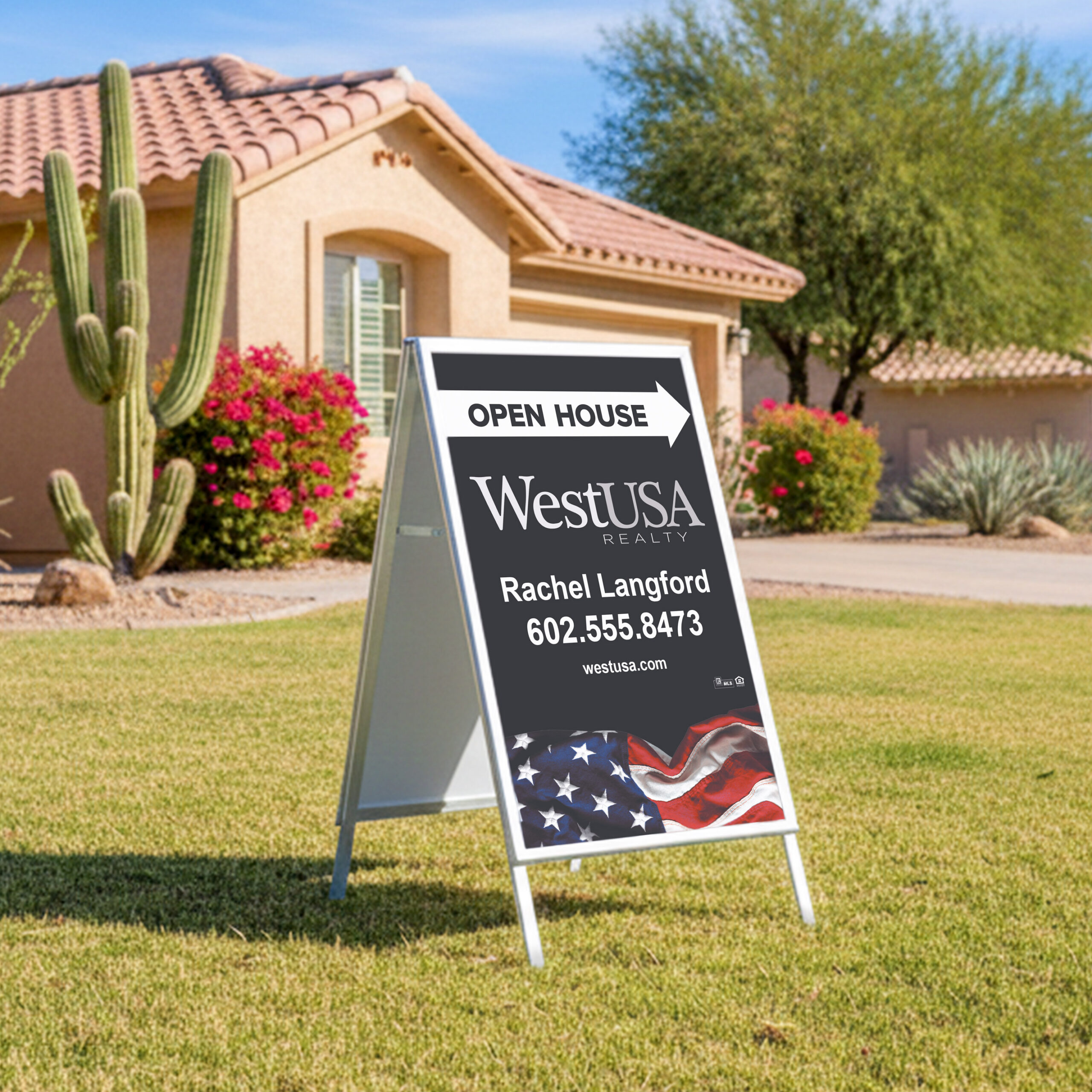 WestUSA Realty Triangle Stand Banner