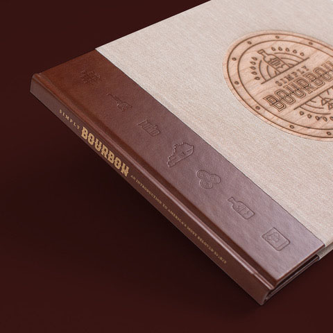 Bourbon book cover and gold foil spine detail