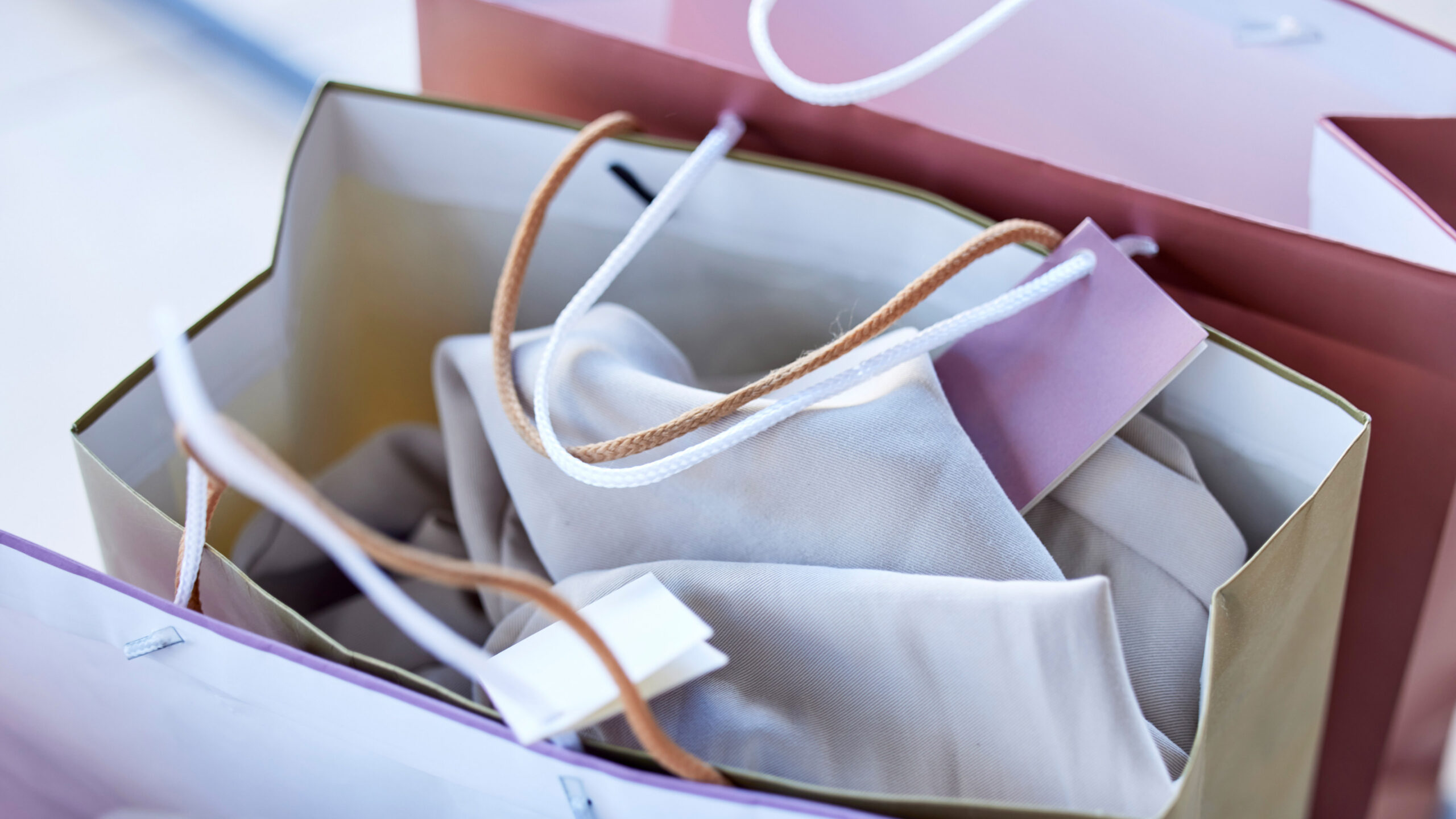 Shopping bags and retail sale of luxury fashion